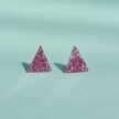 Pienet Glitter Kolmio vaaleanpunainen Nappikorvakorut titiMadam