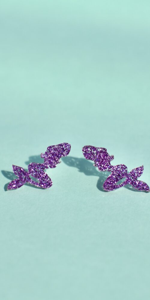 Pienet Glitter Merenneito Nappikorvakorut liiila titiMadam