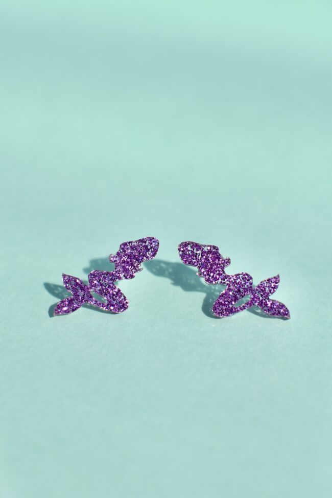 Pienet Glitter Merenneito Nappikorvakorut liiila titiMadam Pienet Glitter Merenneito Nappikorvakorut liiila titiMadam