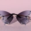 Mustat perhosen malliset aurinkolasit timanttikoristeilla suomalainen titiMadam Jewelry
