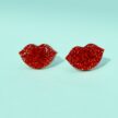 Glitter Huulet punaiset nappikorvakorut titiMadam