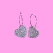 Glitter Sydän korvakorut pienet hopea titiMadam