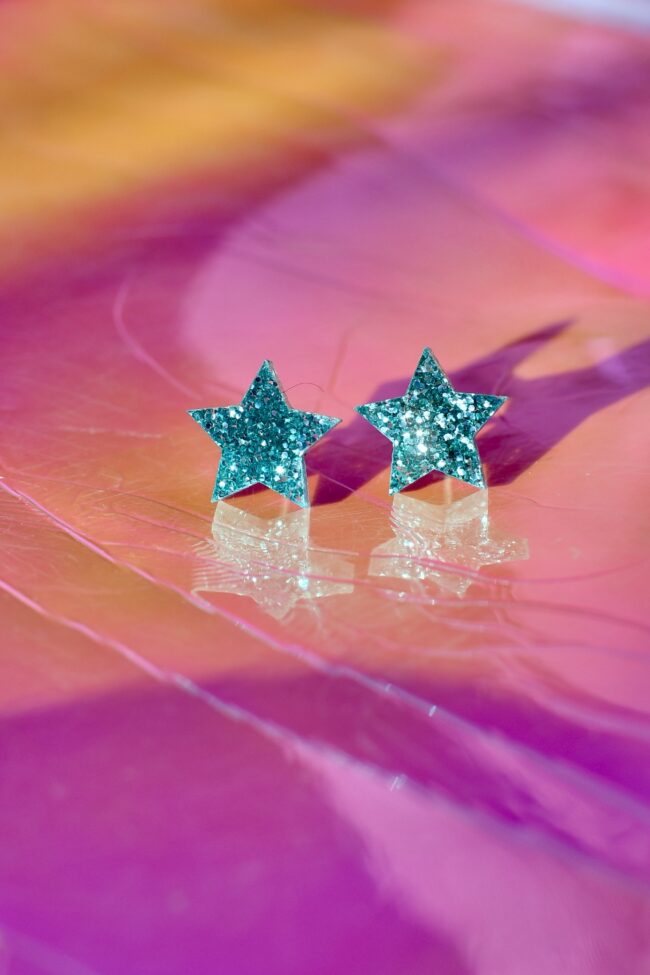 Glitter Tähti nappikorvakorut jade titiMadam Jewelry