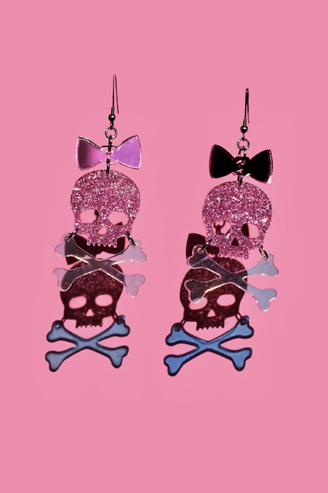 Glitter Pääkallo Isot Korvakorut Vaaleanpunainen titiMadam Jewelry Glitter Pääkallo Isot Korvakorut Vaaleanpunainen titiMadam Jewelry