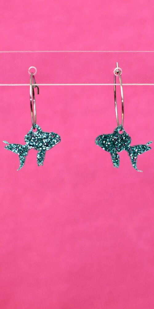 Glitter Kultakala jade korvakorut renkaalla titiMadam Jewelry