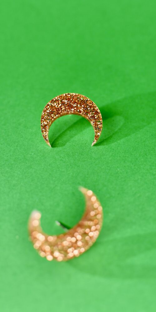 Glitter Kuu Nappikorvakorut kulta titiMadam Jewelry