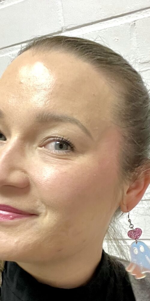 Isot Halloween glitter pääkallo liila hattu korvakorut titiMadam