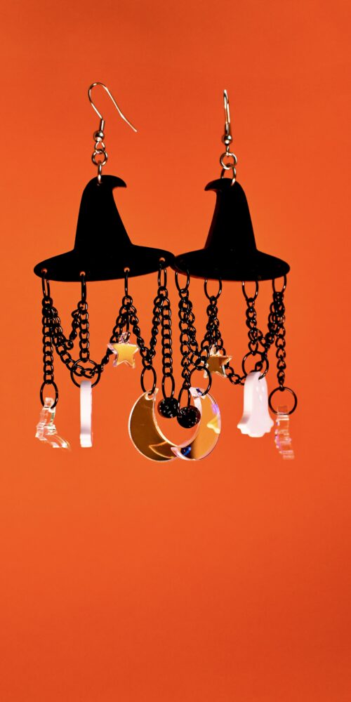 Isot Mustat Hattu Halloween korvakorut titiMadam Jewelry