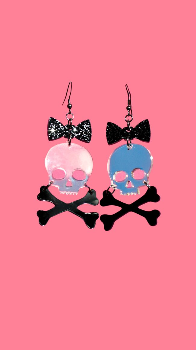 Isot mustat glitter pääkallo halloween korvakorut titiMadam Jewelry Isot mustat glitter pääkallo halloween korvakorut titiMadam Jewelry