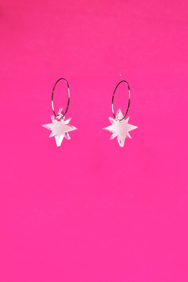 Pienet Galaxy hologram iridescent korvakorut renkaalla titiMadam Pienet Galaxy hologram iridescent korvakorut renkaalla titiMadam