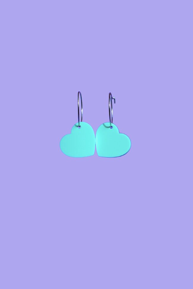 Pienet SydänKorvakorut renkaalla minttu titiMadam Pienet SydänKorvakorut renkaalla minttu titiMadam