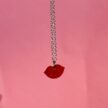 Pieni Punainen Glitter Huulet kaulakoru hopea titiMadam Jewelry