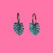 Pienet Monstera korvakorut renkaalla jade glitter titiMadam Jewelrty