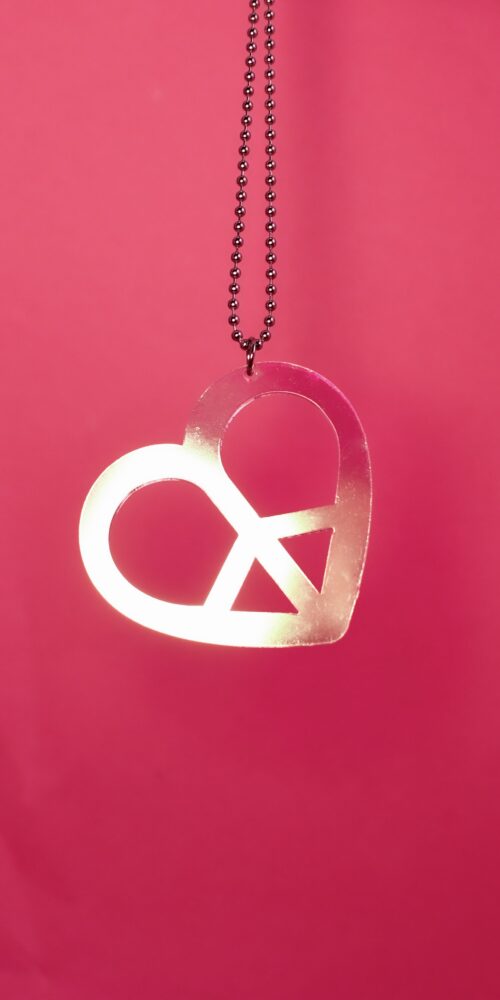 Peace Sydän Iso Kaulakoru Hologram Iridescent kaulakoru titiMadam