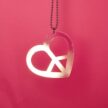 Peace Sydän Iso Kaulakoru Hologram Iridescent kaulakoru titiMadam