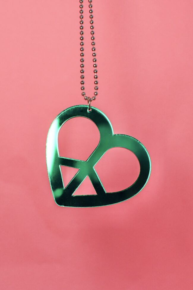 Peace Sydän Iso Kaulakoru Vihreä Peili kaulakoru titiMadam Peace Sydän Iso Kaulakoru Vihreä Peili kaulakoru titiMadam