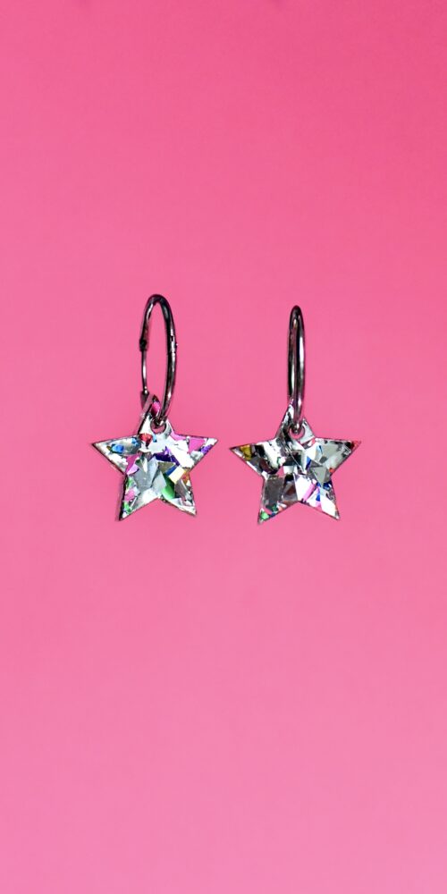 Pienet Glitter Tähti korvakorut hoops renkaalla party titiMadam Jewelry