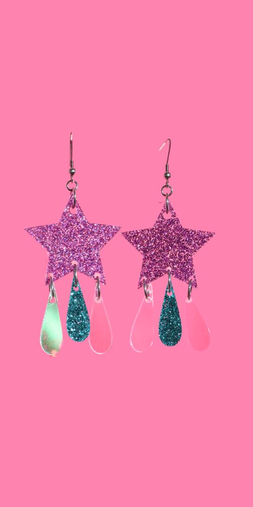 Isot Glitter Tähdenlento liilat korvakorut titiMadam Jewelry Isot Glitter Tähdenlento liilat korvakorut titiMadam Jewelry