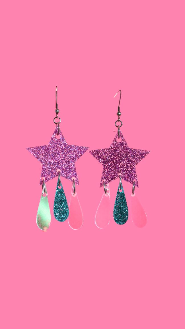 Isot Glitter Tähdenlento liilat korvakorut titiMadam Jewelry Isot Glitter Tähdenlento liilat korvakorut titiMadam Jewelry