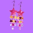Isot Glitter Tähtisade korvakorut pinkki titiMadam Jewelry