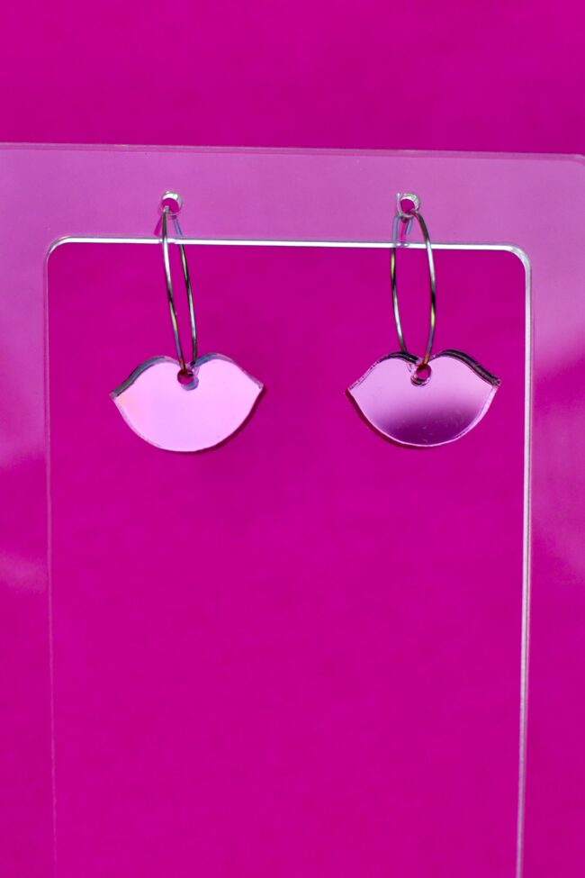 Pienet Huulet korvakorut renkaalla pinkki peili titiMadam Jewelry Pienet Huulet korvakorut renkaalla pinkki peili titiMadam Jewelry