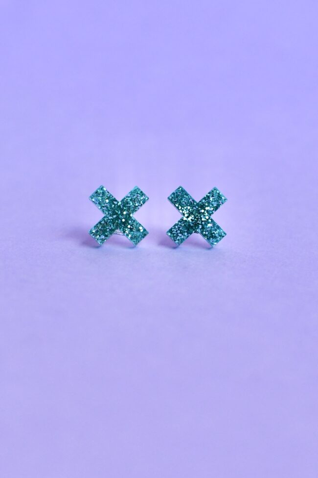 glitter Ruksi jade nappikorvakorut titiMadam Jewelry