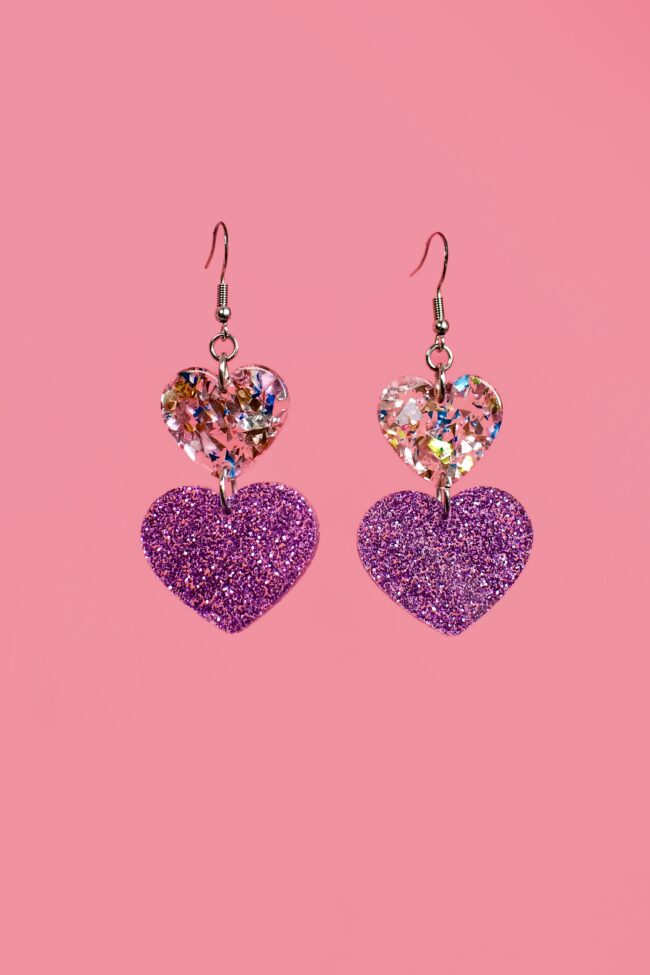 DoubleHeart Glitter Sydän korvakorut ystävänpäivä special titiMadam Jewelry DoubleHeart Glitter Sydän korvakorut ystävänpäivä special titiMadam Jewelry