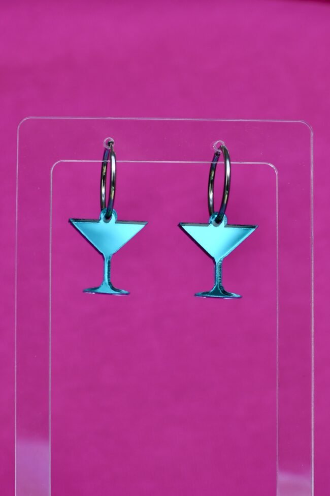 Pienet Cocktail korvakorut jade peili renkaalla titiMadam Jewelry