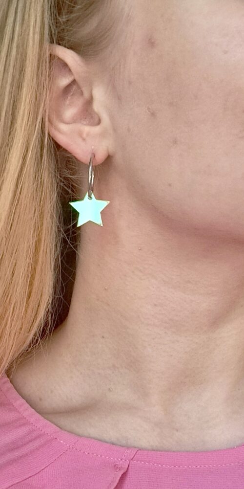 Pienet Glitter Tähti Korvakorut iridescent hoop renkaalla titiMadam Jewelry Pienet Tähti Korvakorut iridescent hoop renkaalla titiMadam Jewelry