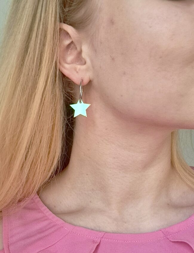 Pienet Glitter Tähti Korvakorut iridescent hoop renkaalla titiMadam Jewelry Pienet Tähti Korvakorut iridescent hoop renkaalla titiMadam Jewelry