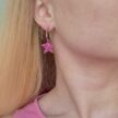 Pienet Glitter Tähti Korvakorut pinkki hoop renkaalla titiMadam Jewelry