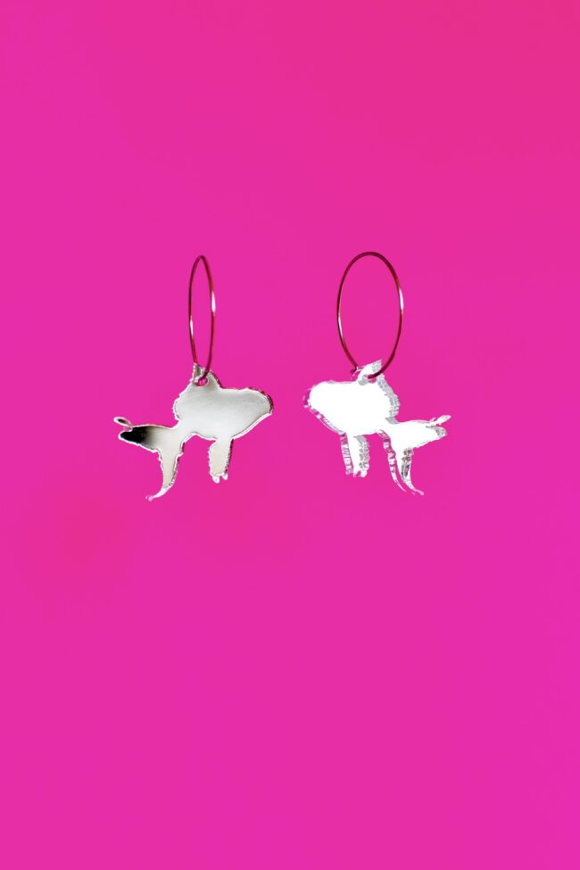 Pienet Kultakala korvakorut hopea peili renkaalla titiMadam Jewelry Pienet Kultakala korvakorut hopea peili renkaalla titiMadam Jewelry