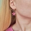 Pienet Tähti Korvakorut pinkki hoop renkaalla titiMadam Jewelry