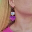 Uniikit Glitter DoubleHeart Sydän korvakorut liila titiMadam Jewelry