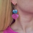 Uniikit Glitter DoubleHeart Sydän korvakorut pinkki titiMadam Jewelry