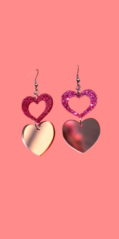Ystävänpäivä Special Ruusukulta Double Heart Sydän korvakorut titiMadam Jewelry
