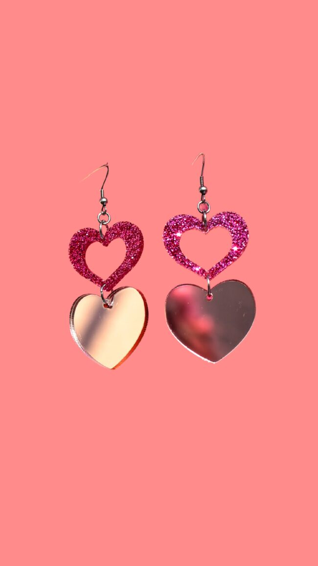 Ystävänpäivä Special Ruusukulta Double Heart Sydän korvakorut titiMadam Jewelry