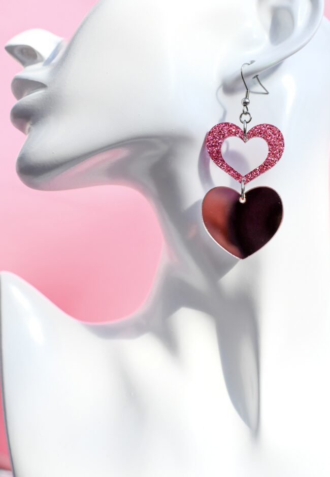 Ystävänpäivä Special Ruusukulta glitter Double Heart Sydän korvakorut titiMadam Jewelry Ystävänpäivä Special Ruusukulta glitter Double Heart Sydän korvakorut titiMadam Jewelry