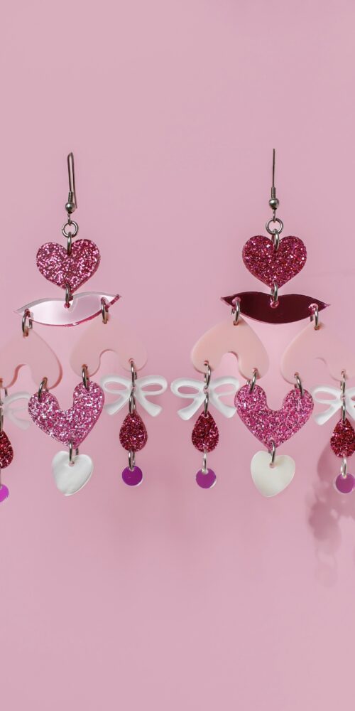 HEARTLESS 29 Uniikit Vaaleanpunaiset korvakorut titiMadam