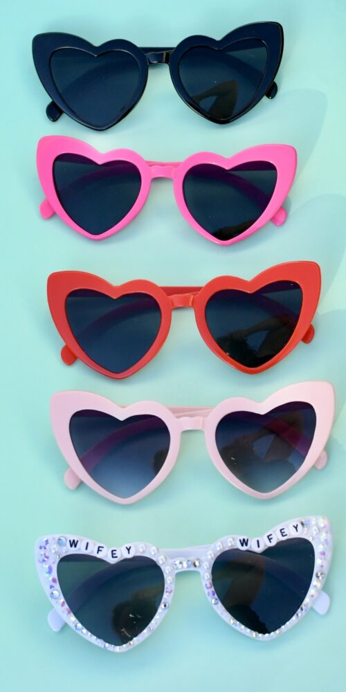 Custom Sydän aurinkolasit häät, polttarit, morsian wifey titiMadam Jewelry