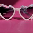 Custom Sydän aurinkolasit omalla nimellä vaaleanpunainen titiMadam Jewelry