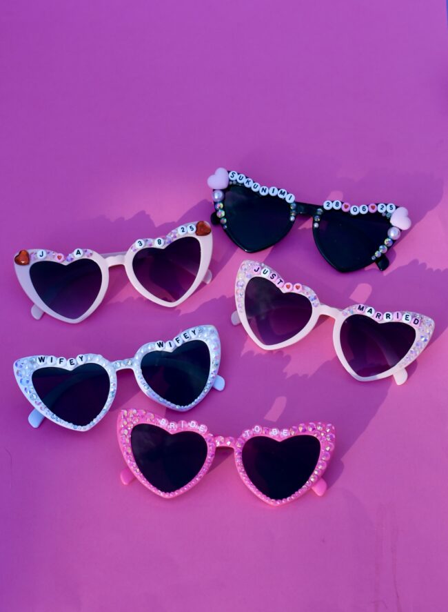 Customoitavat Sydän aurinkolasit häät, polttarit, morsian titiMadam Jewelry Customoitavat Sydän aurinkolasit häät, polttarit, morsian titiMadam Jewelry