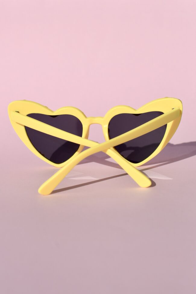 Keltaiset Sydämenmalliset Timantti Aurinkolasit titiMadam Jewelry Keltaiset Sydämenmalliset Timantti Aurinkolasit titiMadam Jewelry