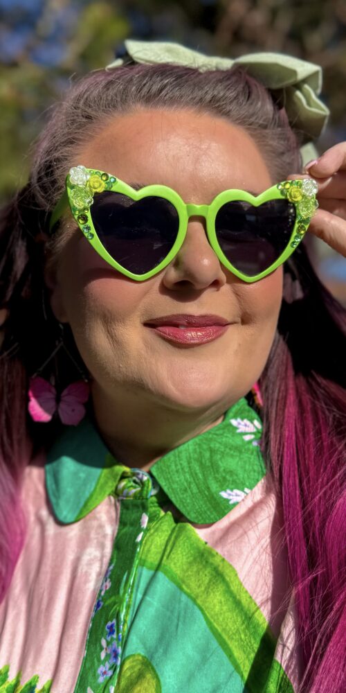 Timantti aurinkolasit omenanvihreä titiMadam Jewelry verkkokaupasta