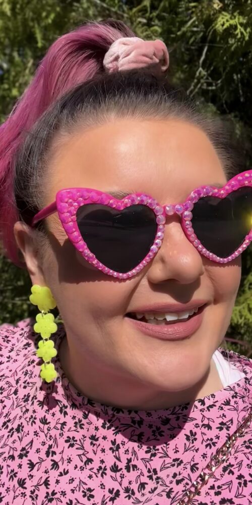 Pinkit Sydämen muotoiset timantti aurinkolasit titiMadam Jewelry