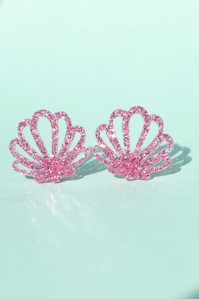 Glitter Simpukka nappikorvakorut vaaleanpunainen titiMadam Jewelry Glitter Simpukka nappikorvakorut vaaleanpunainen titiMadam Jewelry