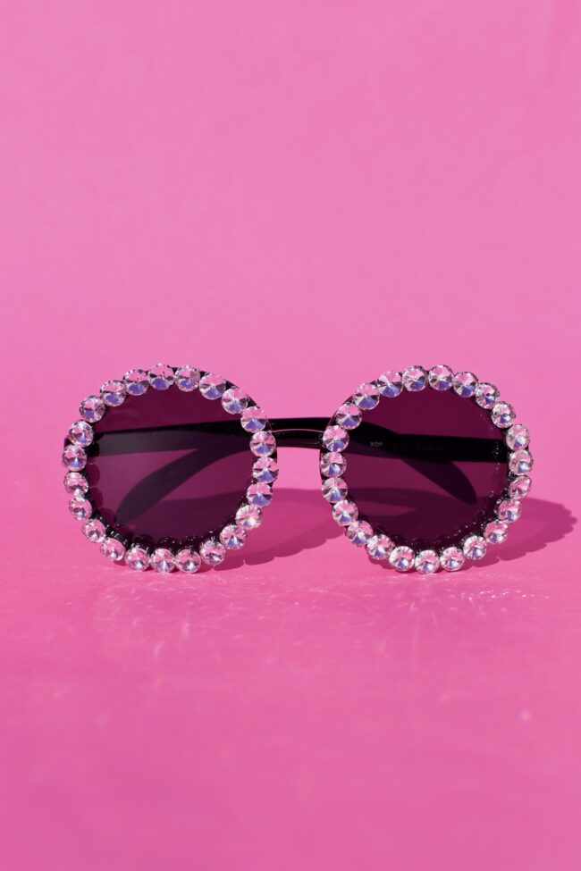 Pyöreät oversize timantti aurinkolasit vaaleanpunainen titiMadam Jewelry Pyöreät oversize timantti aurinkolasit vaaleanpunainen titiMadam Jewelry