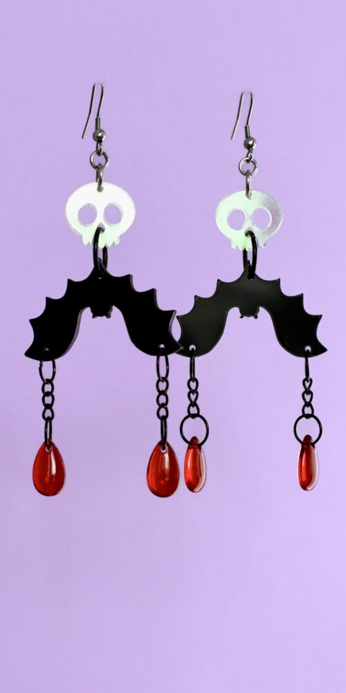 Kummitteleva Lepakko Halloween Special korvakorut titiMadam Jewelry