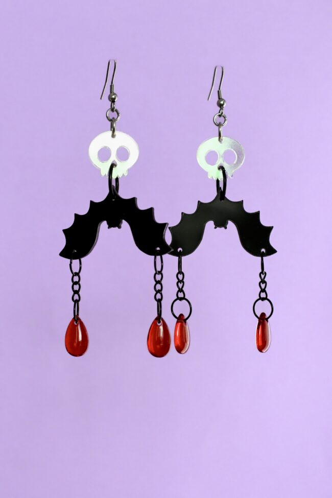 Kummitteleva Lepakko Halloween Special korvakorut titiMadam Jewelry