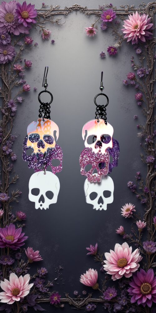 Pääkalloketju Halloween moniväriset Korvakorut titiMadam Jewelry